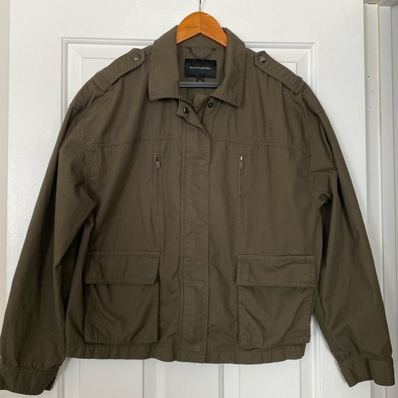 Banana Republic Green Military Jacket Women’s Size Extra Large - Picture 2 of 15